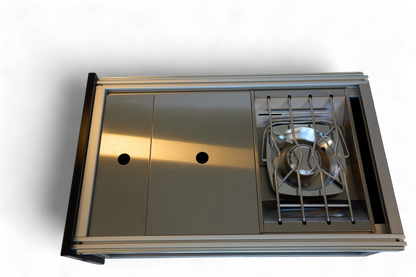 Unit 2 drawer system with IGT kitchen module, angled studio view