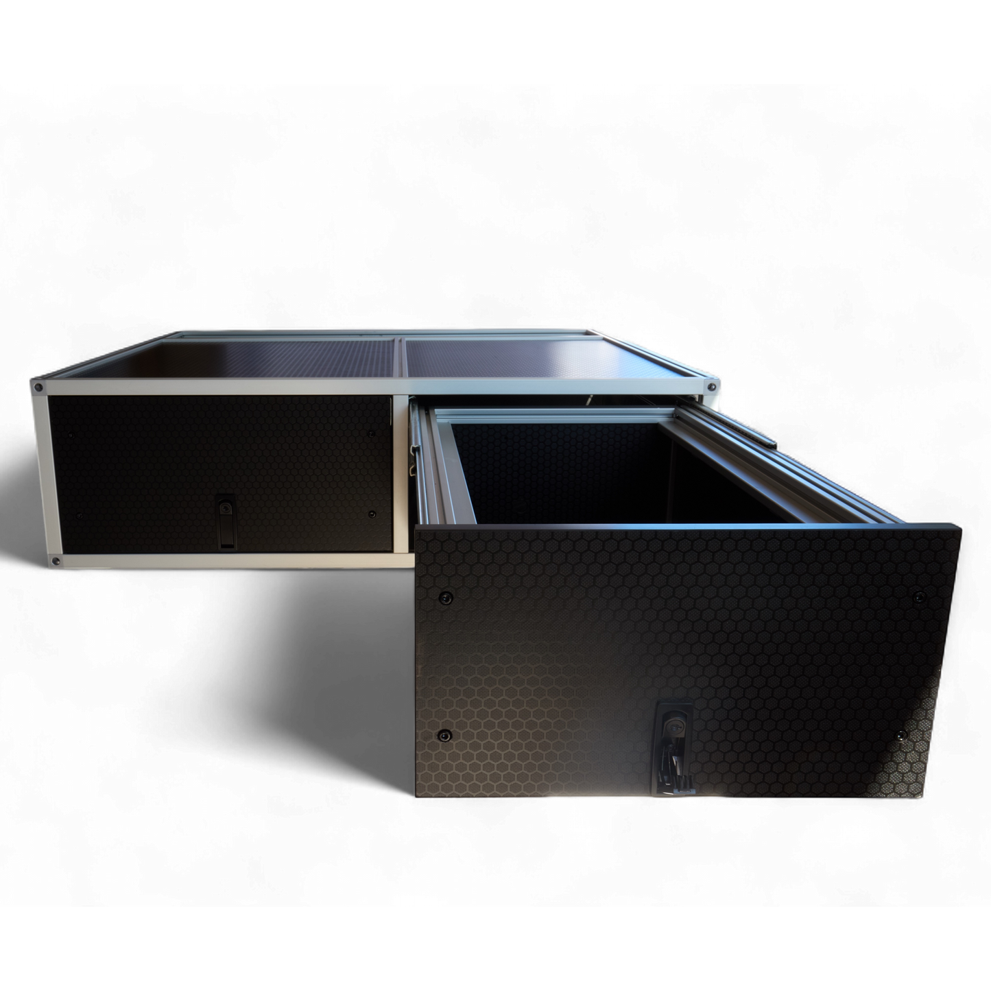 Unit 2 dual-drawer system with drawers closed, studio view