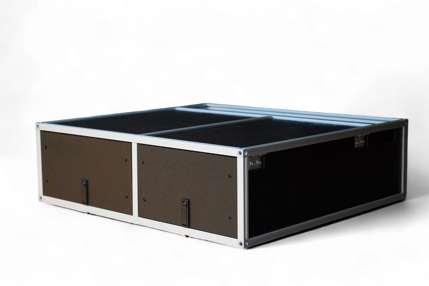 BootKamp Unit 2 Water Tank Series aluminium drawer system, front studio view