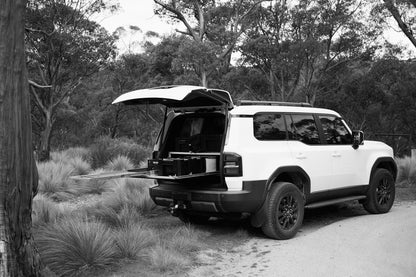Unit 1 + IGT Slide drawer and camp kitchen system in Toyota Prado 250 boot