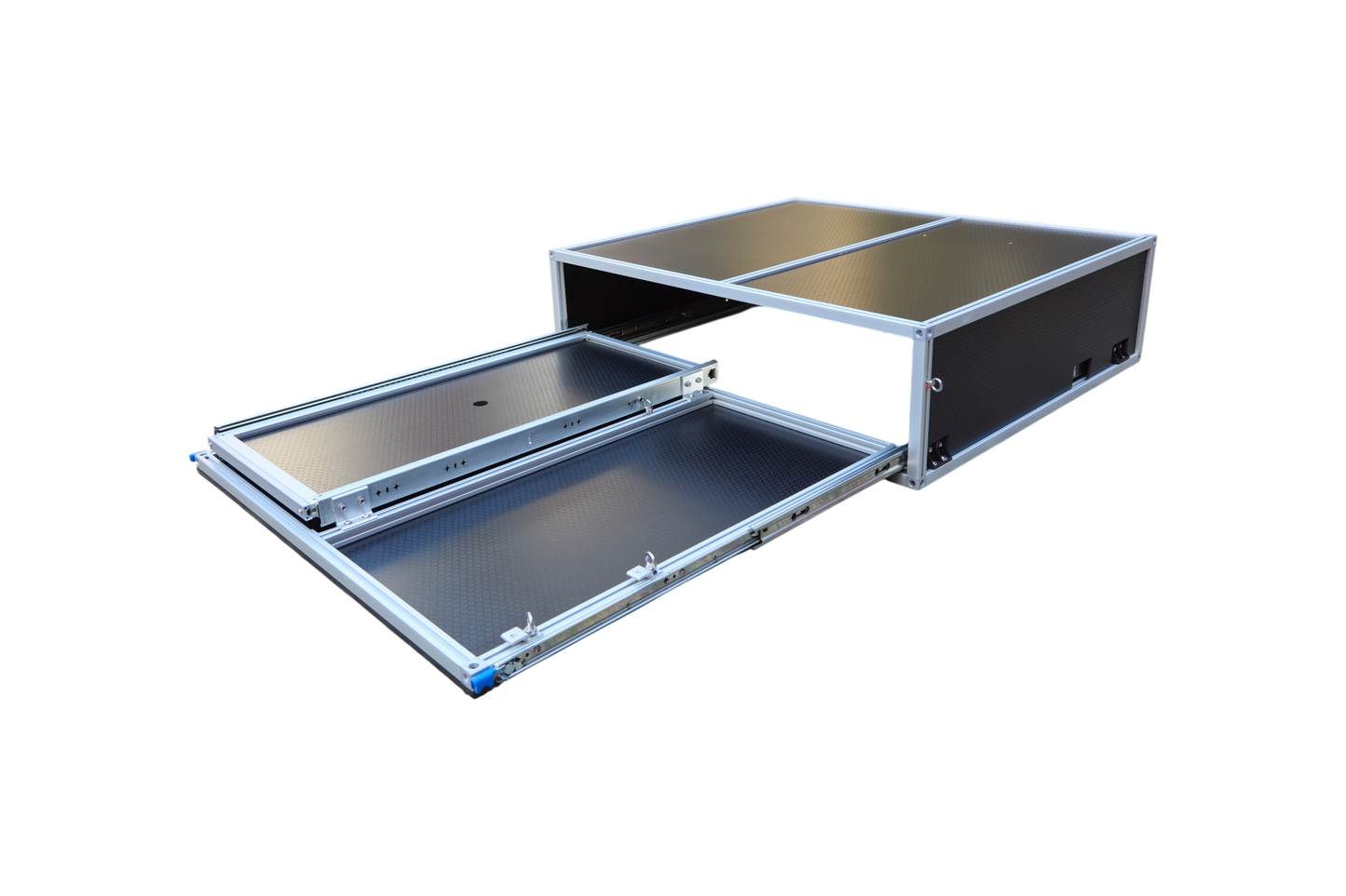 Unit 1 + IGT Slide system detail with kitchen slide partially extended