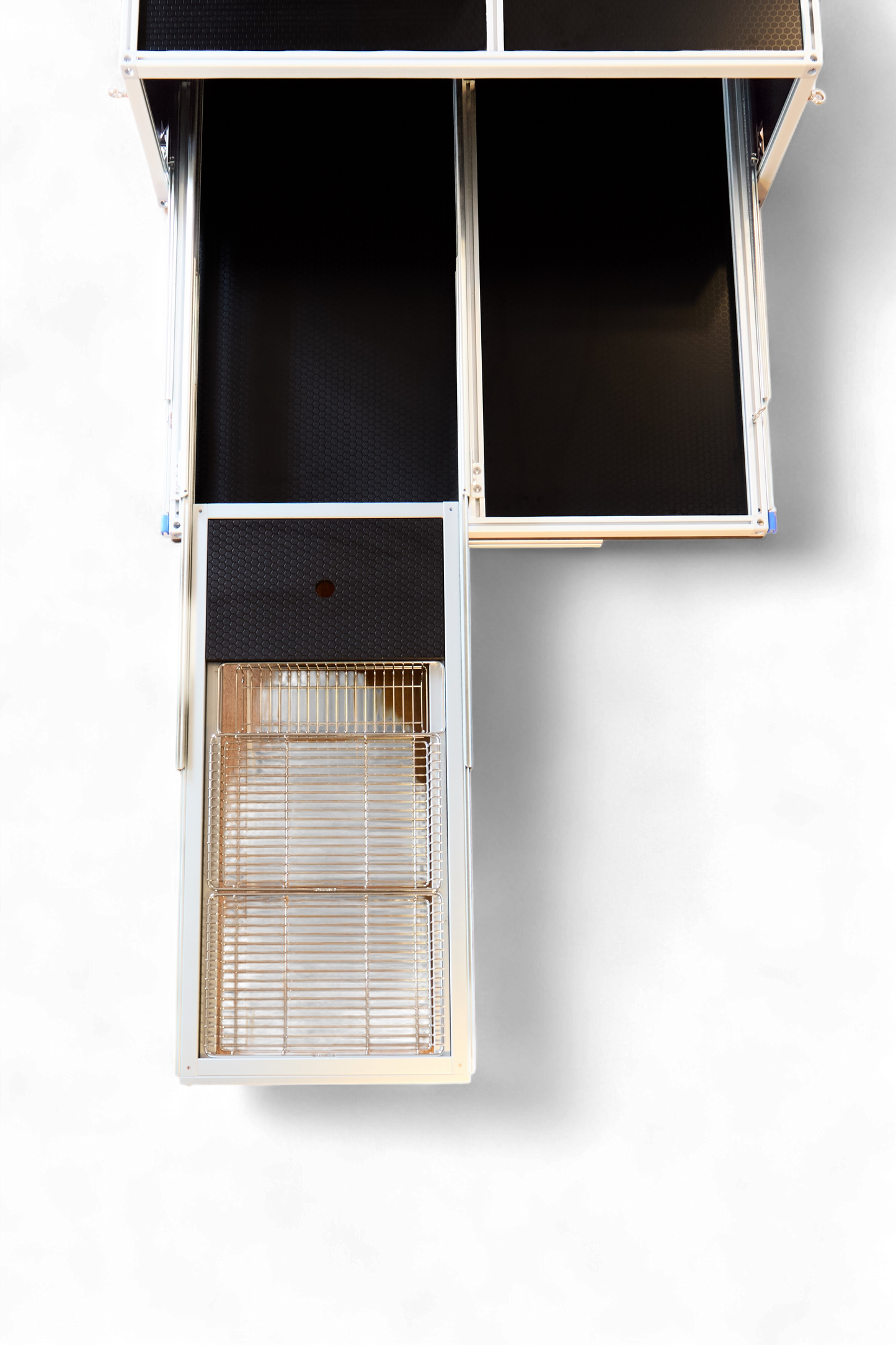 Unit 1 + IGT Slide with kitchen slide extended, studio front view